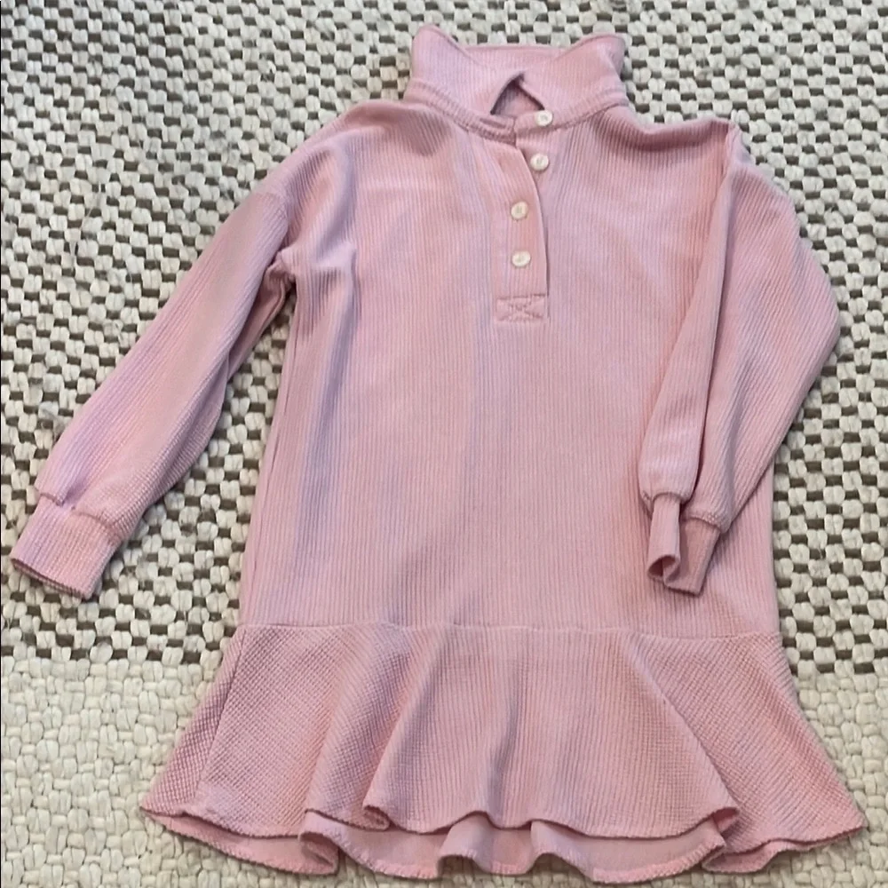 Pink Collared Long Sleeve Dress - Picture 3 of 7